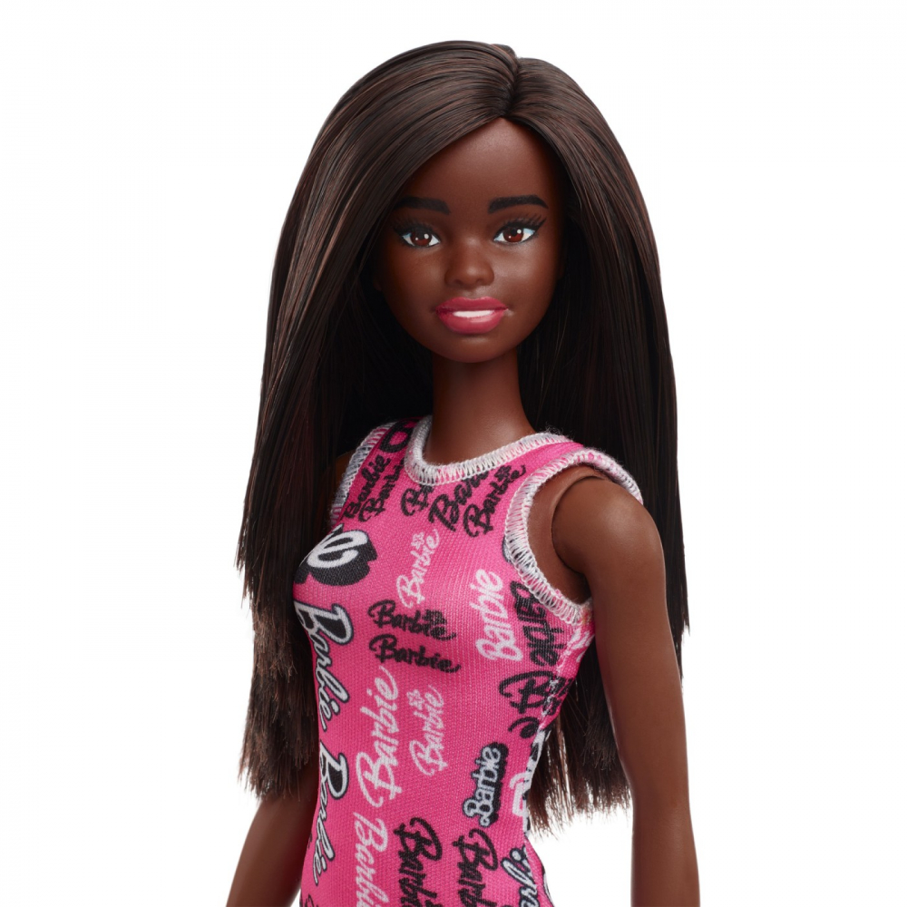 BARBIE PAPUSA CLASICA BRUNETA CU ROCHITA ROZ CU IMPRIMEU BARBIE [6]