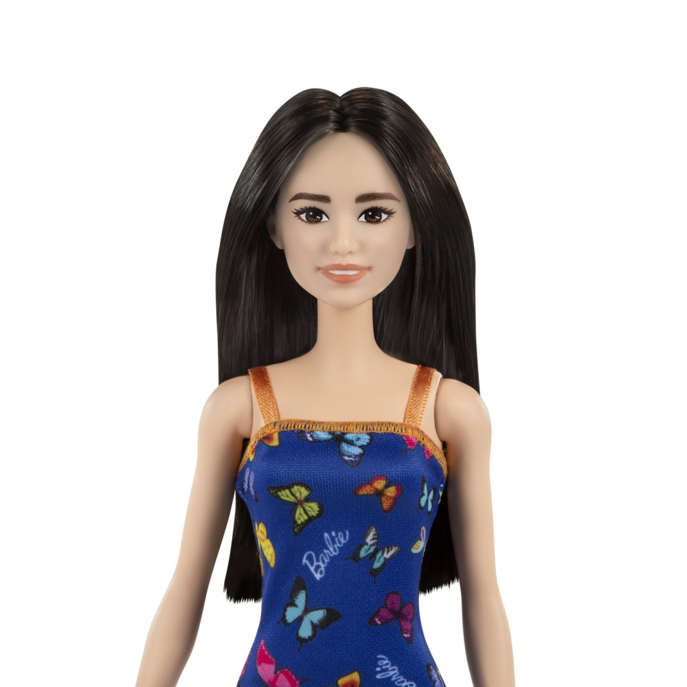 BARBIE PAPUSA CLASICA SATENA CU ROCHITA ALBASTRA CU IMPRIMEU CU FLUTURI [3]