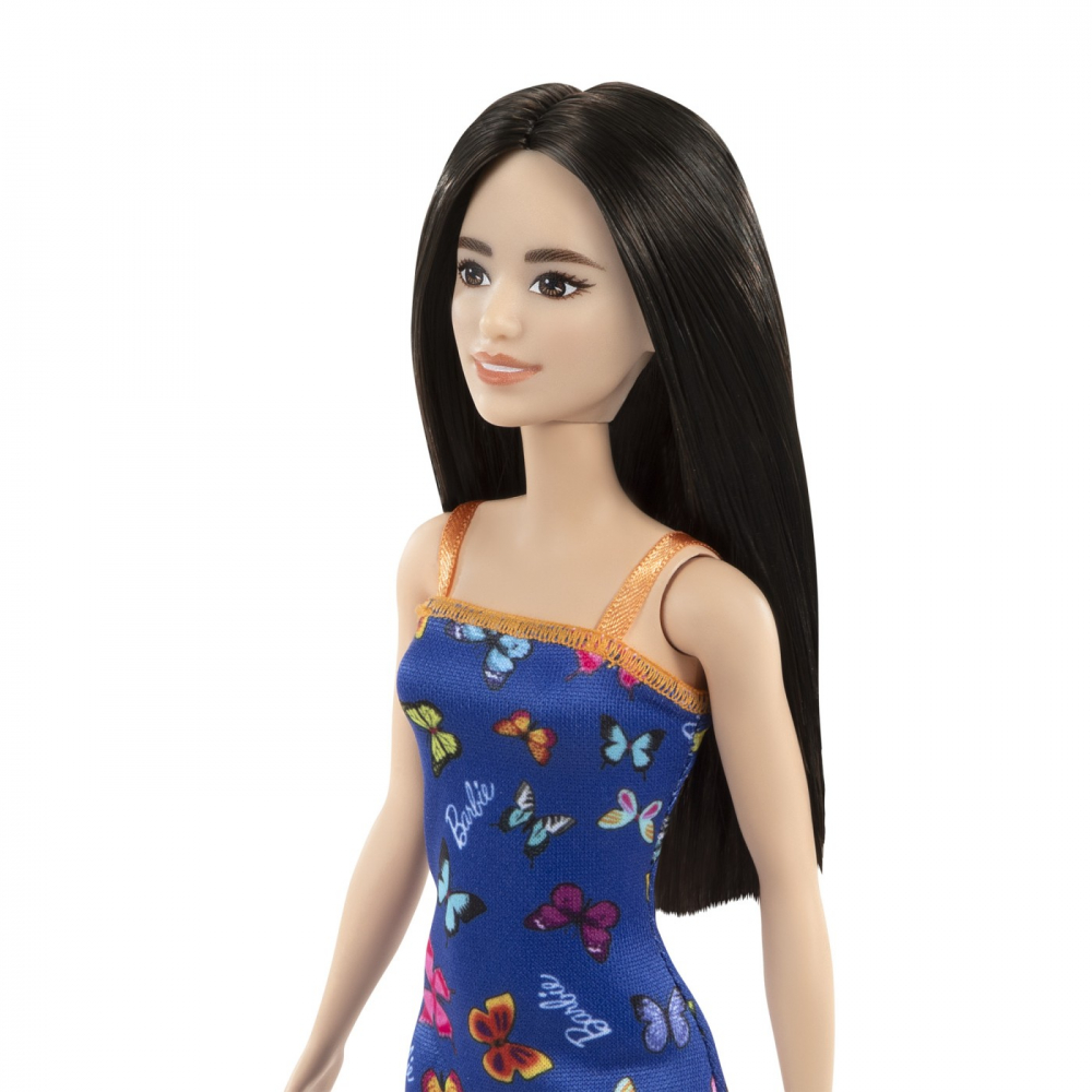 BARBIE PAPUSA CLASICA SATENA CU ROCHITA ALBASTRA CU IMPRIMEU CU FLUTURI [5]