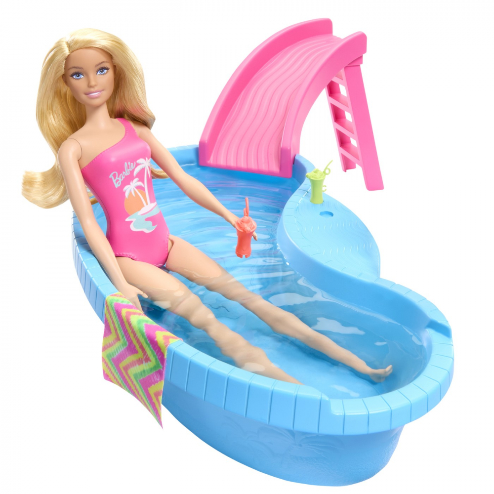 Barbie Set Papusa Barbie Blonda Si Piscina [3]