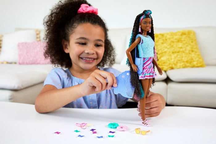 Barbie Totally Hair Papusa Barbie Curcubeu  [3]