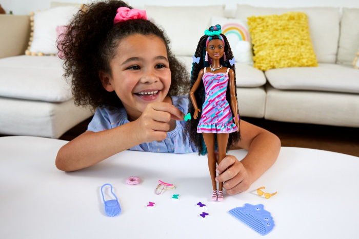 Barbie Totally Hair Papusa Barbie Curcubeu  [4]
