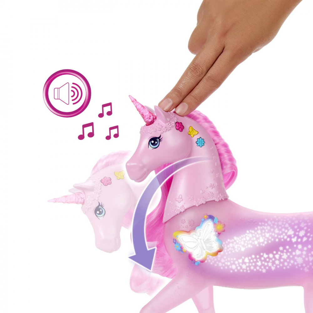 BARBIE UNICORN ROZ CU LUMINI STRALUCITOARE SI SUNETE [6]