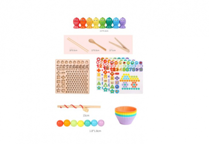 Joc educativ Bead Holder cu activitati si joc de pescuit [8]