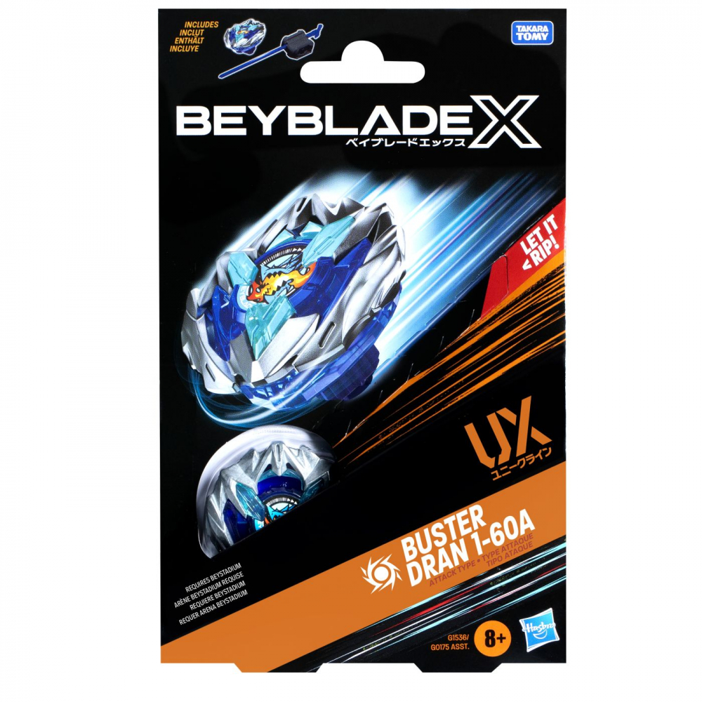 BEYBLADE X LET IT RIP SET LANSATOR SI ROATA BUSTER DRAN 1-60A UX