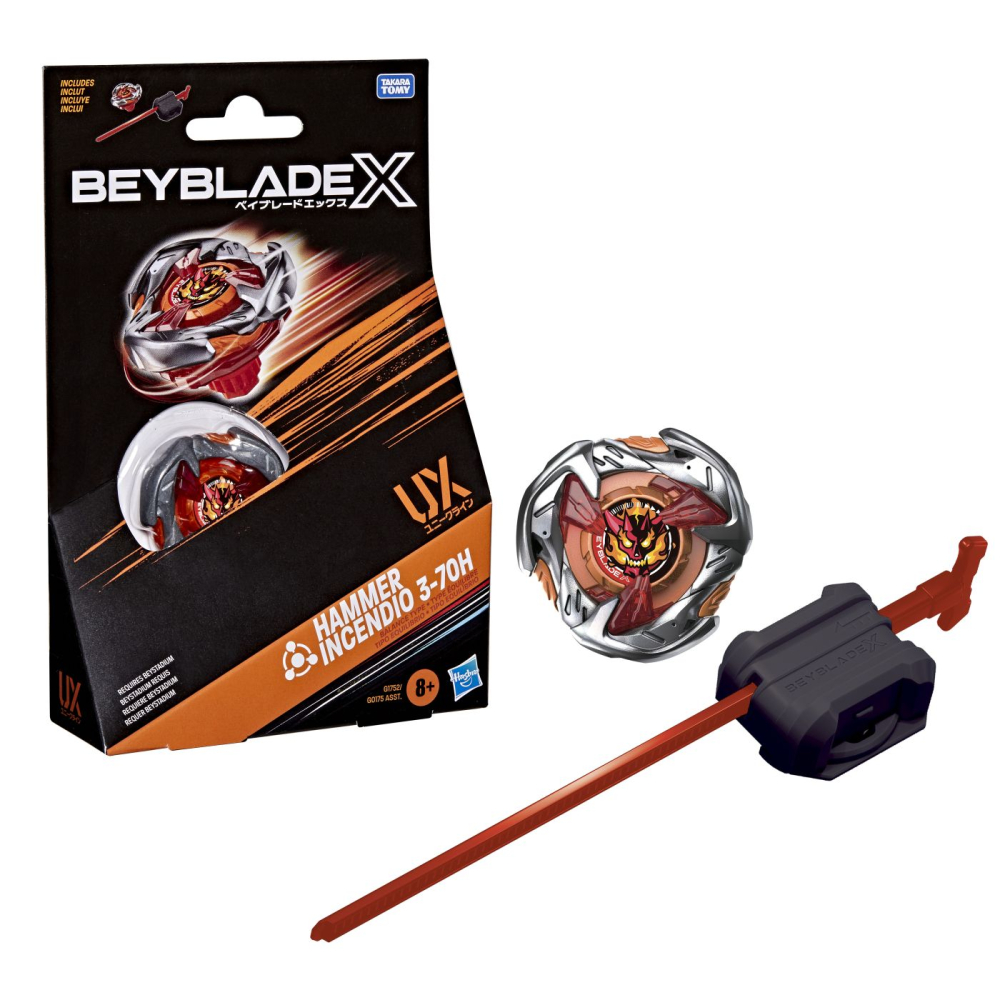 BEYBLADE X LET IT RIP SET LANSATOR SI ROATA HAMMER INCENDIO 3-70H [2]