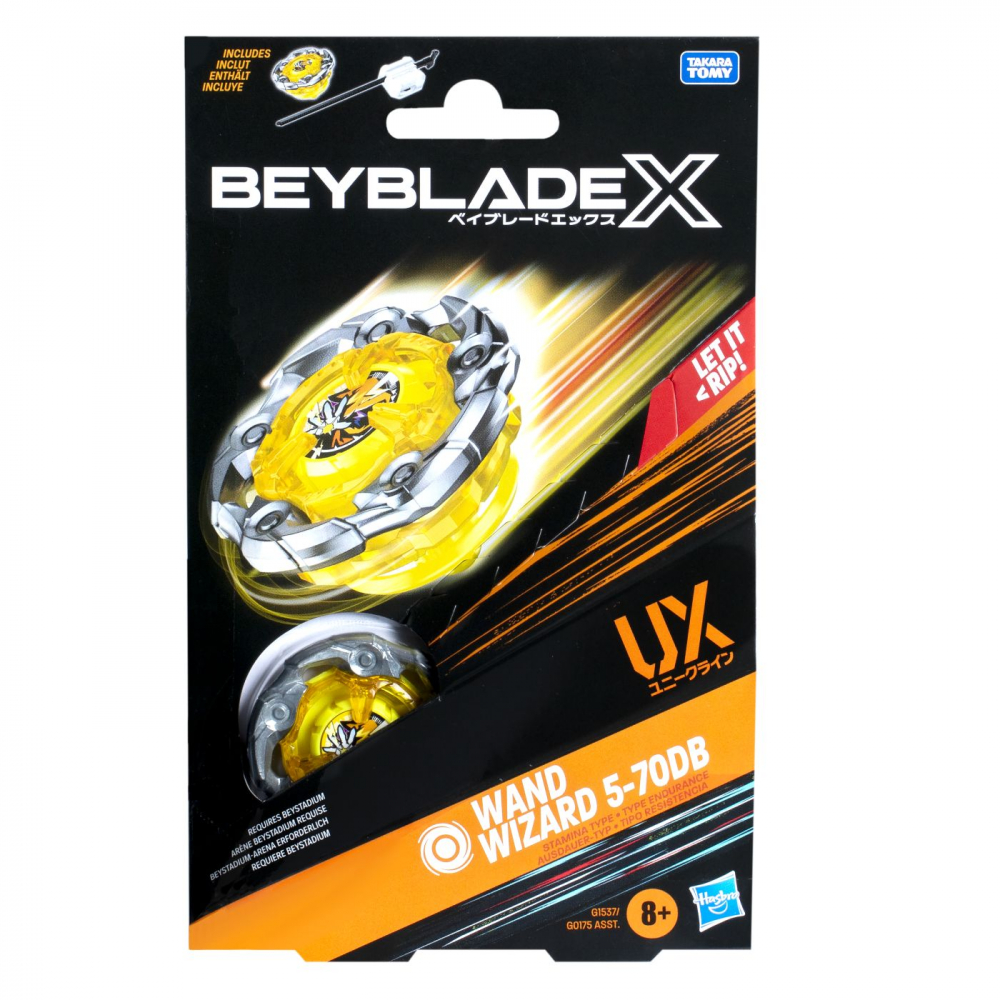 BEYBLADE X LET IT RIP SET LANSATOR SI ROATA WAND WIZARD 5-70DB UX