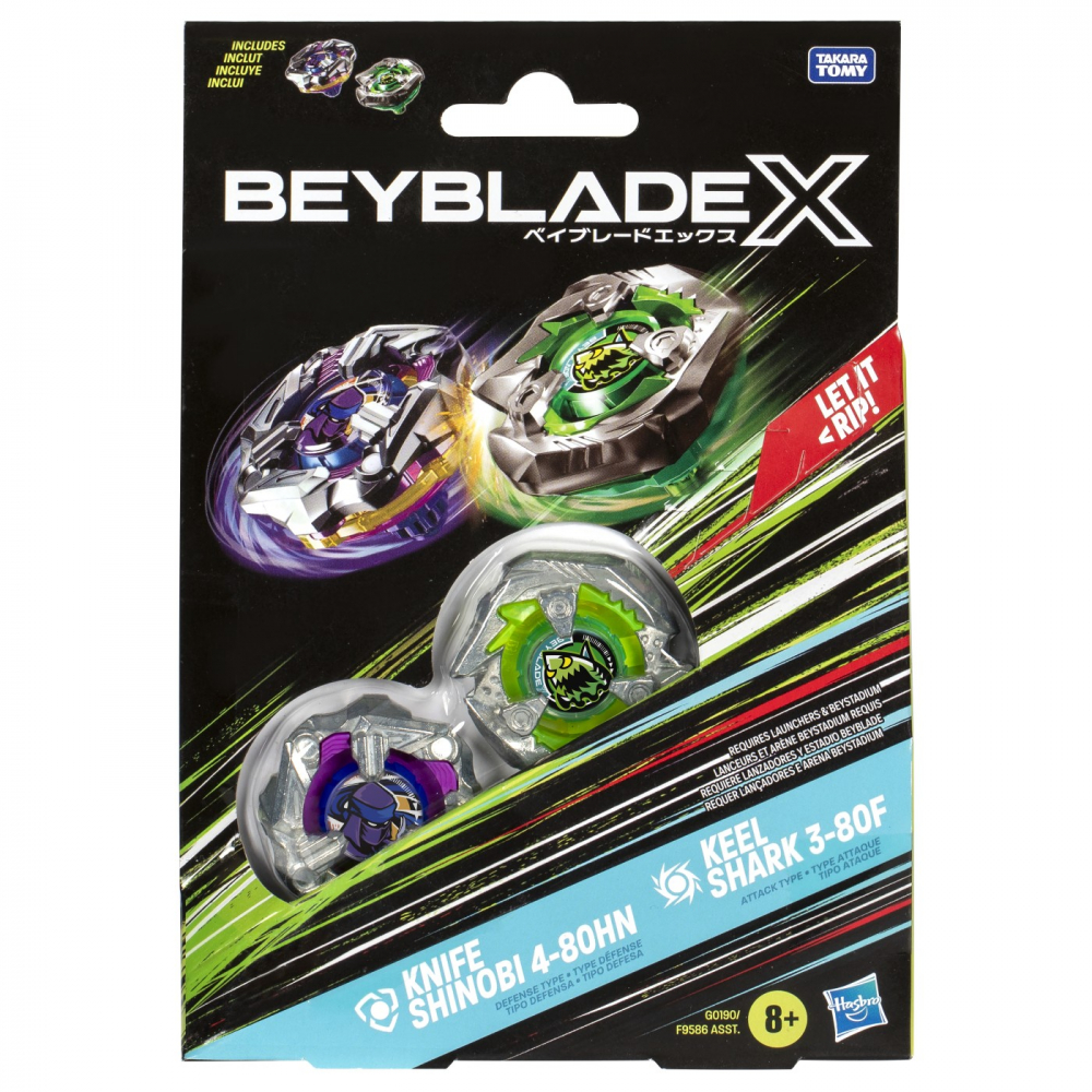 BEYBLADE X PACHET DUO KNIFE SHINOBI 4-80 HN SI KEEL SHARK 3-80F [1]