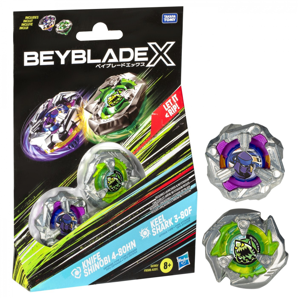 BEYBLADE X PACHET DUO KNIFE SHINOBI 4-80 HN SI KEEL SHARK 3-80F [3]