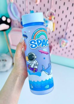 Bidon de apa pentru copii, model astronaut, albastru,plastic,500 ml [5]