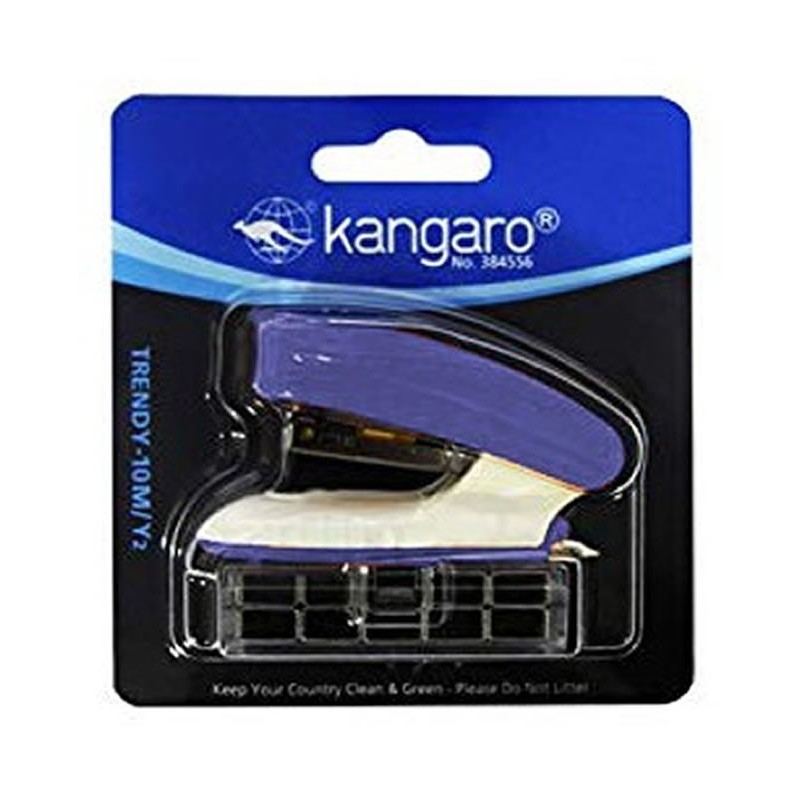 Blister mini capsator cu capse nr.10, 10 coli, albastru,model Kangaro TRENDY-10M Y2