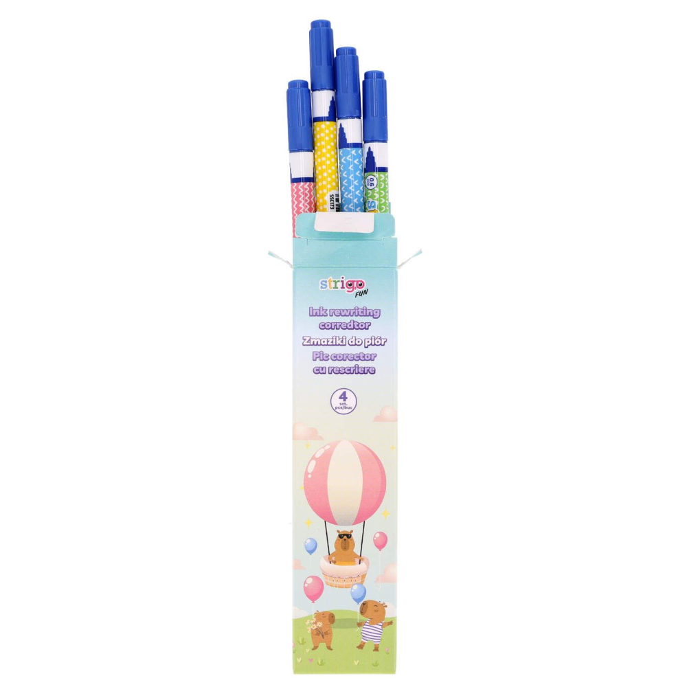 Blister pic corector cu rescriere Strigo ,   Seria Capybara,4 bucati set