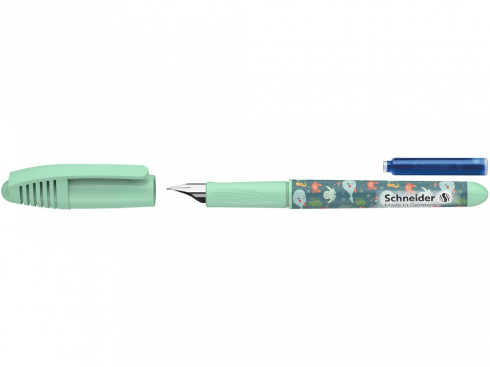 Blister stilou + rezerva cerneala pentru incepatori, model Schneider Zippi Vernil [2]