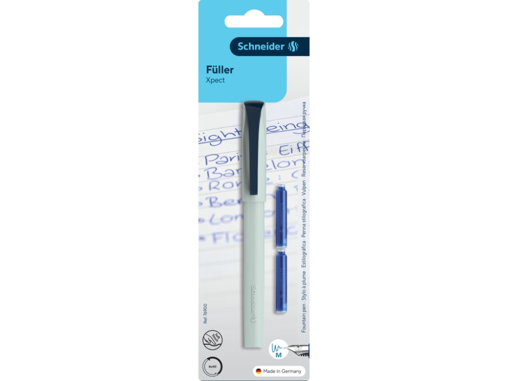 Blister Stilou Schneider Xpect Vivaz + 2 patroane cerneala,penita M, corp verde mint