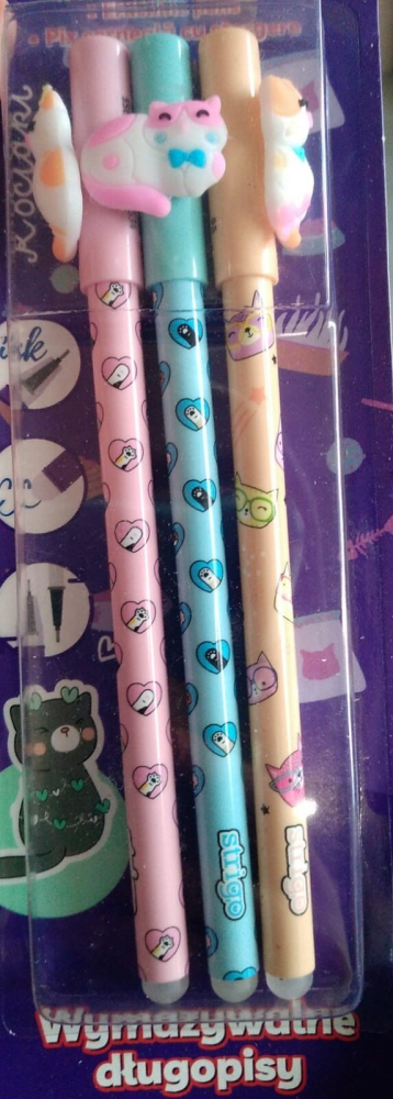 Blister Strigo pix cerneala cu stergere, model Catelusi,3 bucati set