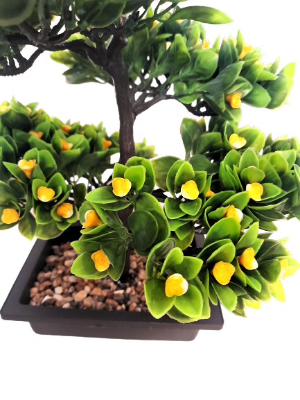 Bonsai decorativ artificial cu flori galbene [2]