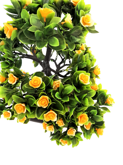 Bonsai decorativ artificial in ghiveci cu flori galbene [3]