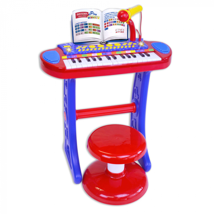 Bontempi Orgă Electronică Albastră cu Scaun și Microfon  [2]