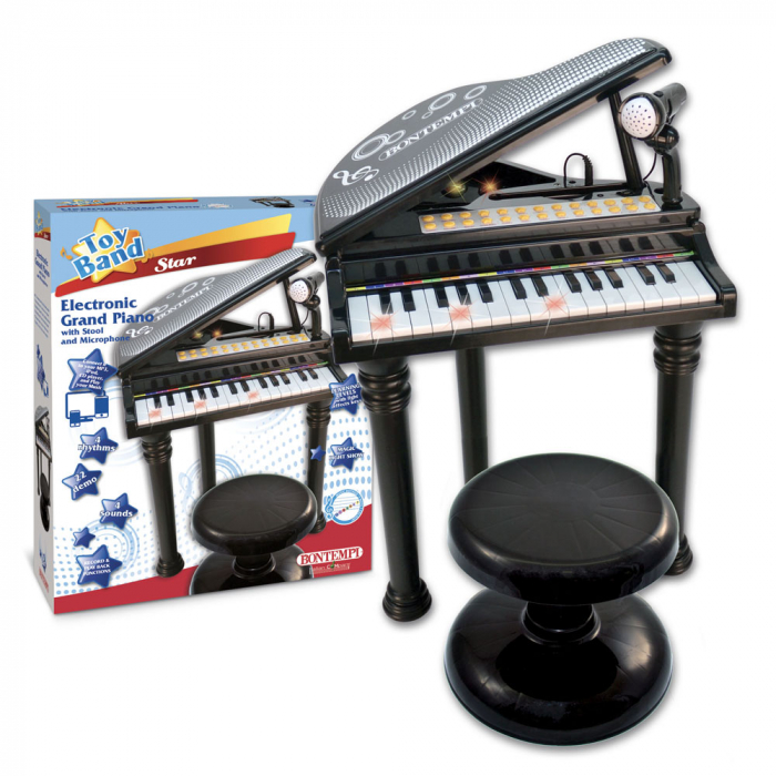 Bontempi pian electronic negru cu scaun si microfon [3]
