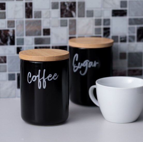 Set 2 borcane din ceramica cu capac pentru depozitare [2]