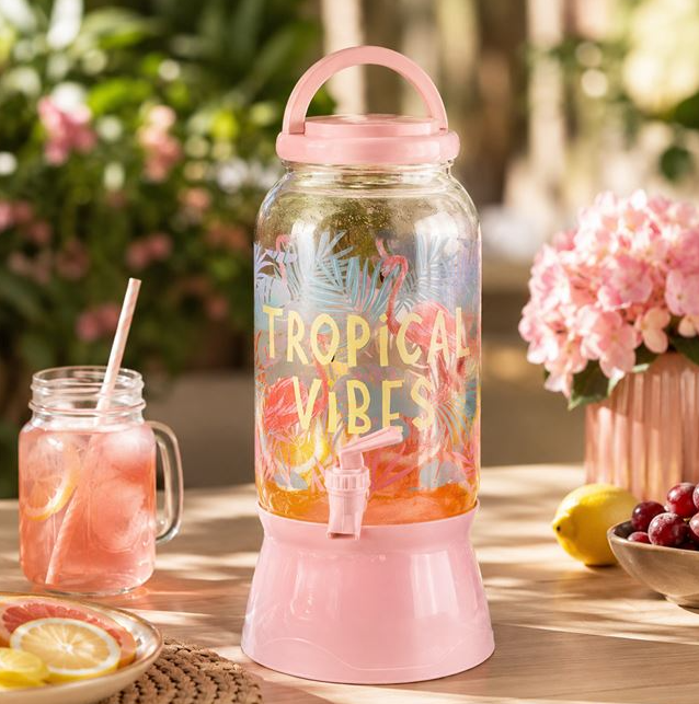 Borcan pentru limonada cu robinet si suport, 3.7 litri, model Tropical Vibes [3]