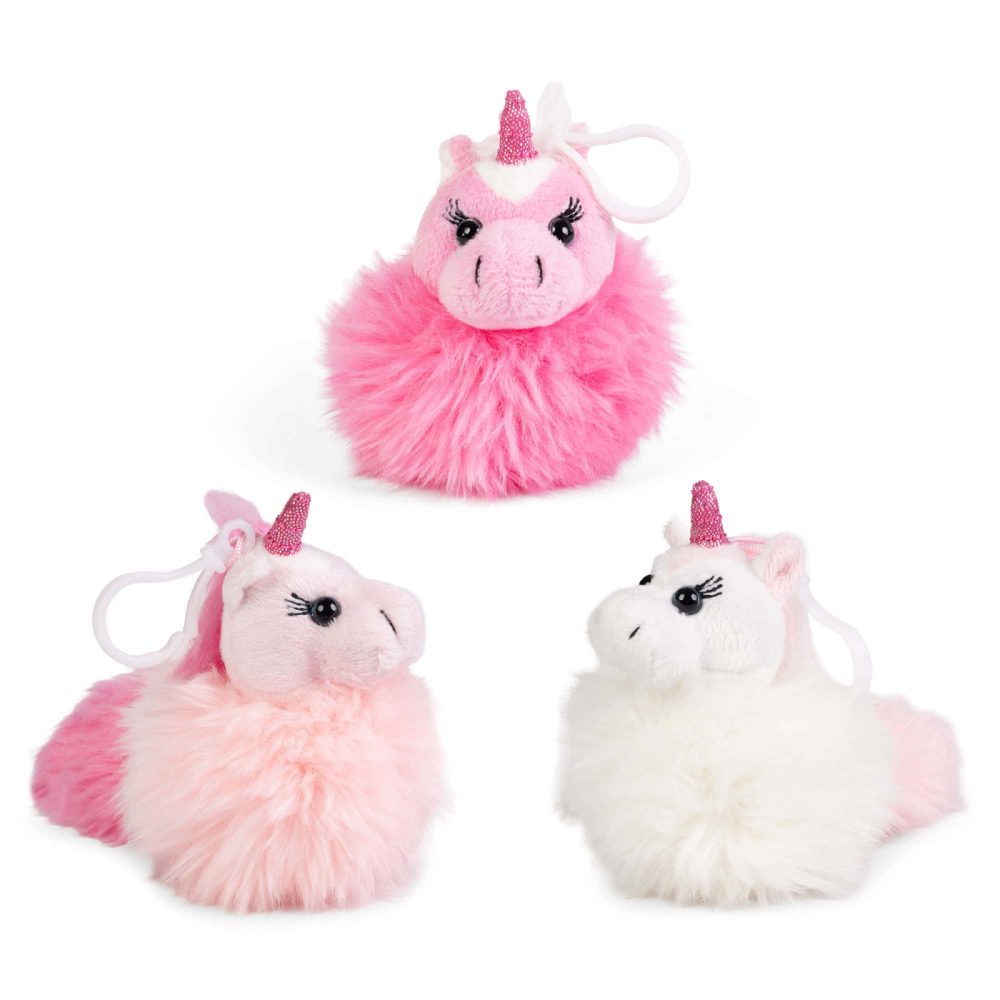 Breloc pufos Unicorni 11 cm – diverse culori [3]