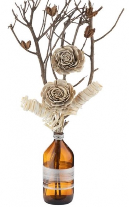 Buchet flori uscate decorative artificiale in vaza tip sticla [2]
