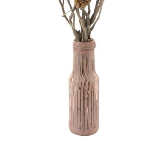 Buchet flori uscate decorative artificiale in vaza tip sticla [2]