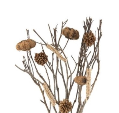 Buchet flori uscate decorative artificiale in vaza tip sticla [5]