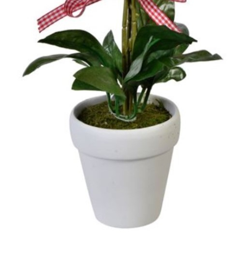 Bujor roz decorativ artificial in ghiveci  [3]