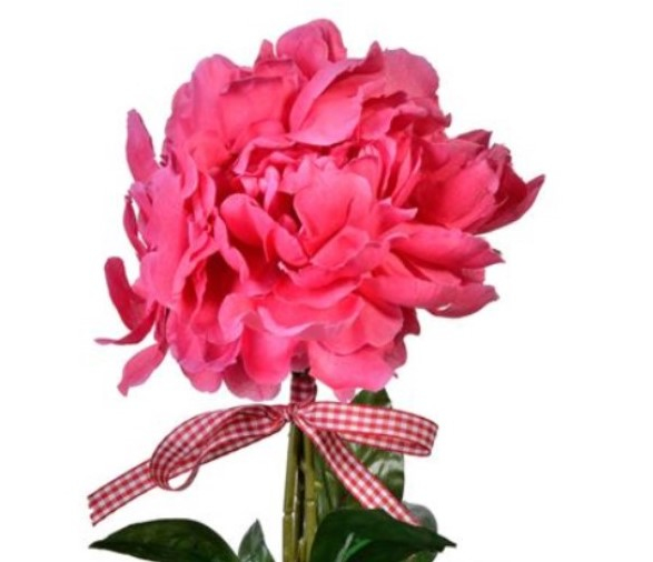 Bujor roz decorativ artificial in ghiveci  [4]