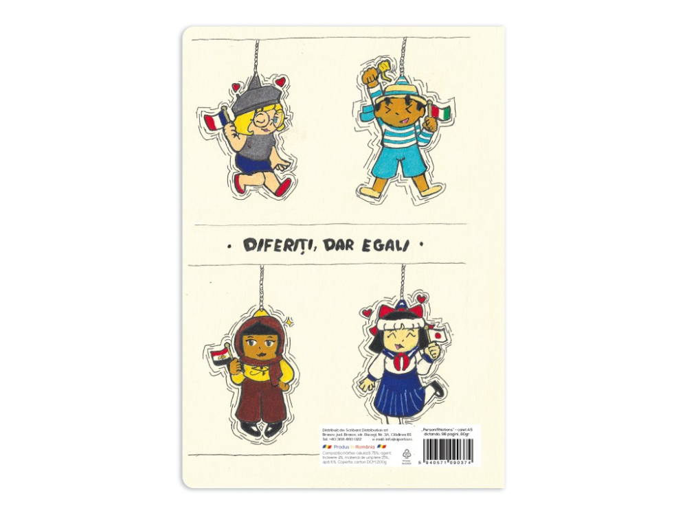 Caiet A5 dictando, ilustratie Personifi Nations,48 file, 80g [2]