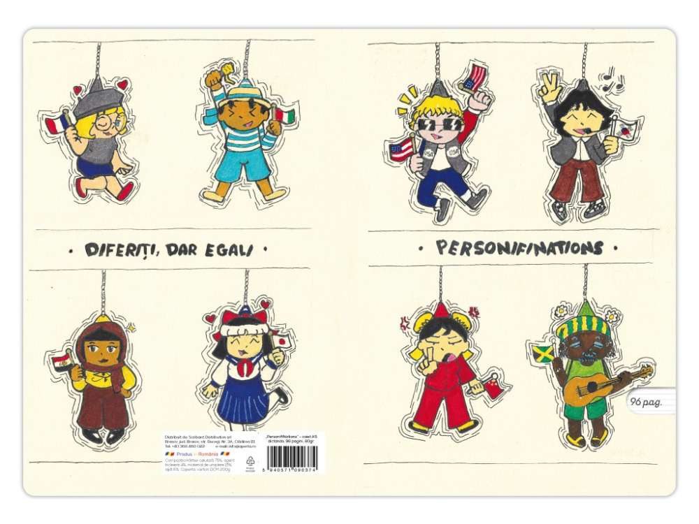 Caiet A5 dictando, ilustratie Personifi Nations,48 file, 80g [3]