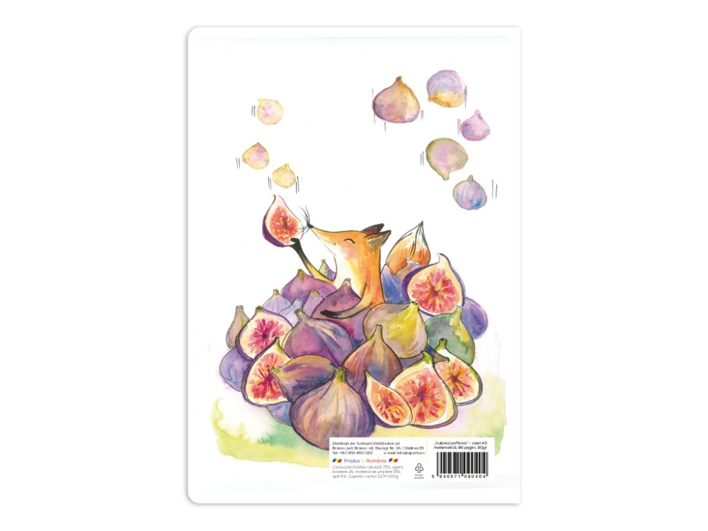 Caiet A5 matematica, ilustratie Vulpoiul pofticios, 48 file, 80g [2]