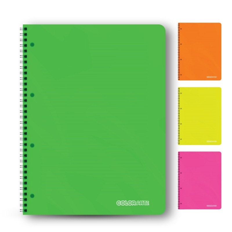 Caiet cu spirala A4, 100 file, matematica, colturi rotunjite, coperta plastic 350microni, 70g/mp,diverse culori [1]