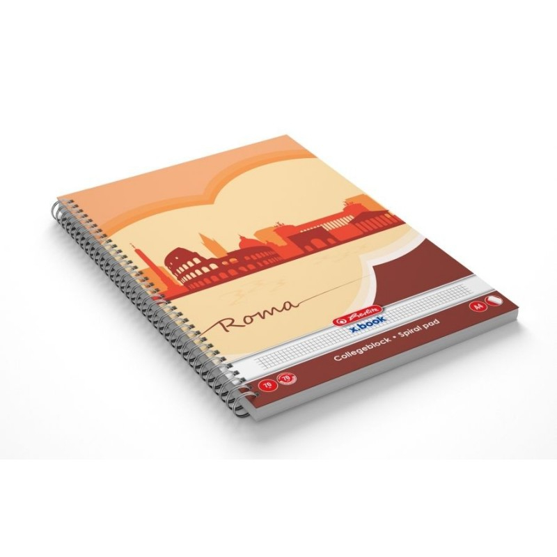 Caiet cu spirala A4, 70 file,matematica, colturi rotunjite, 70g/mp,Herlitz [2]