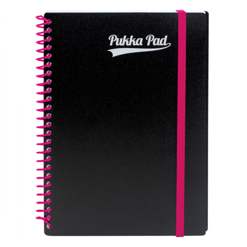 Caiet cu Spirală Pukka Pad PP Neon A5, 200 Pagini Dictando, Portocaliu / Albastru / Roz [3]