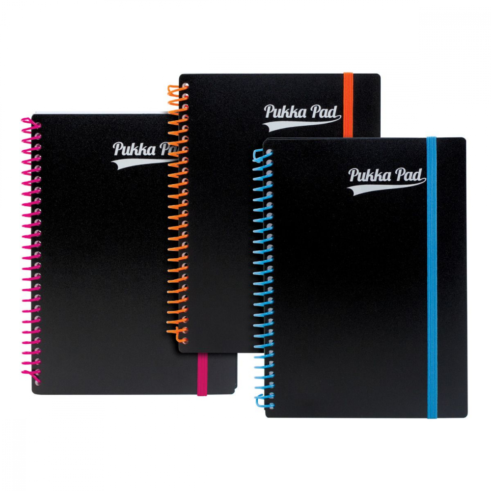 Caiet cu Spirală Pukka Pad PP Neon A5, 200 Pagini Dictando, Portocaliu / Albastru / Roz [4]