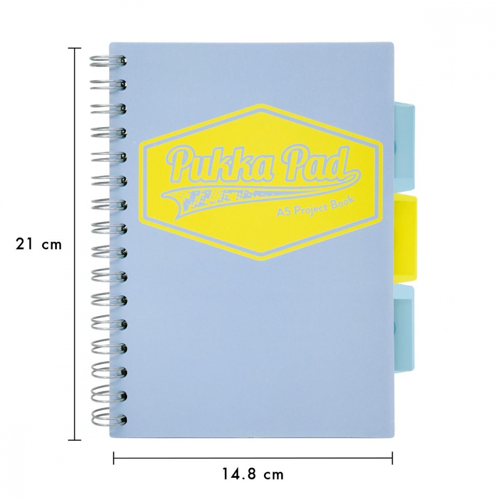 Caiet cu Spirală și 3 Separatoare Pukka Pad Project Book Pastel, Dictando, 200 File, Hârtie 80g, Coperți PP [3]