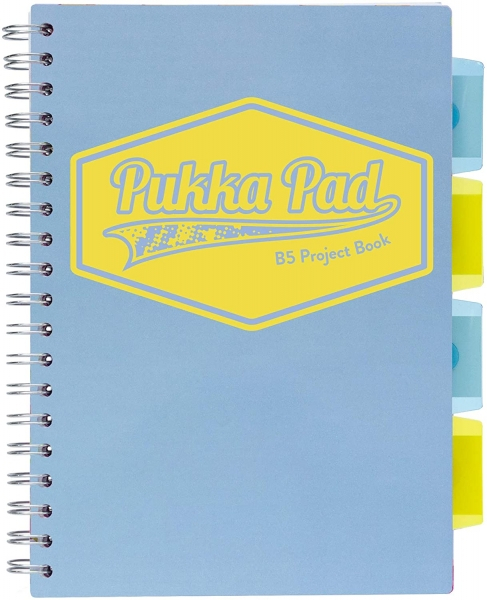 Caiet cu Spirala si 5 Separatoare Pukka Pad Project Book Pastel B5, 200 Pagini Matematica, Coperti PP