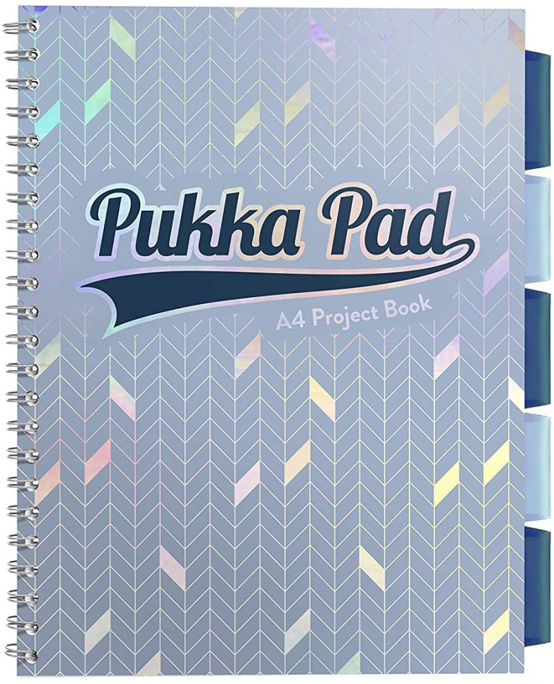 Caiet cu Spirala si Separatoare Pukka Pad Project Book Glee A4, 200 File Matematica, Albastru Deschis