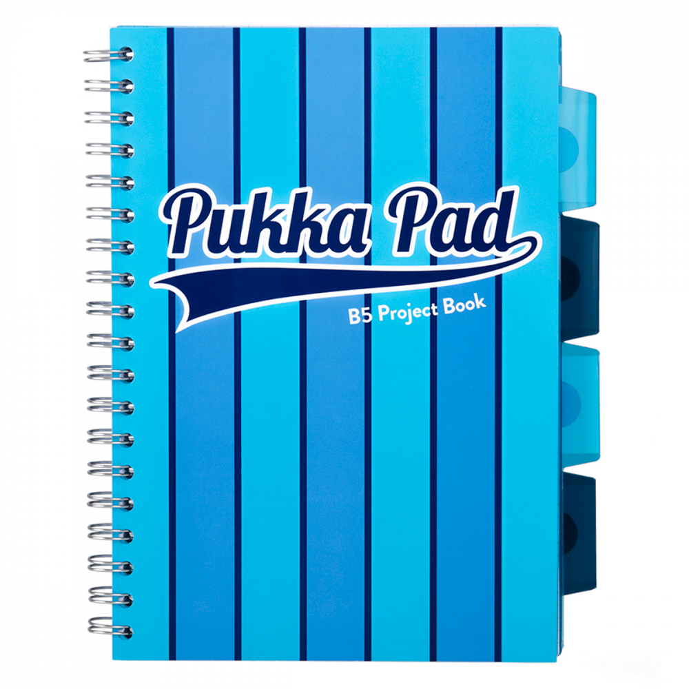 Caiet cu Spirală și Separatoare Pukka Pad Project Book Vogue B5, Matematică, 200 Pagini, Albastru [1]