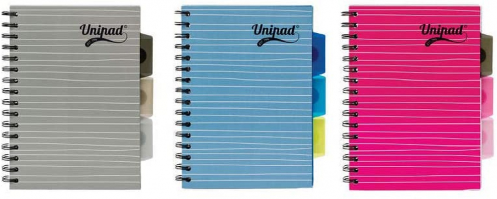 Caiet cu Spirala si Separatoare Pukka Pad UniPads A5, Dictando, 200 Pagini, Roz Albastru Gri