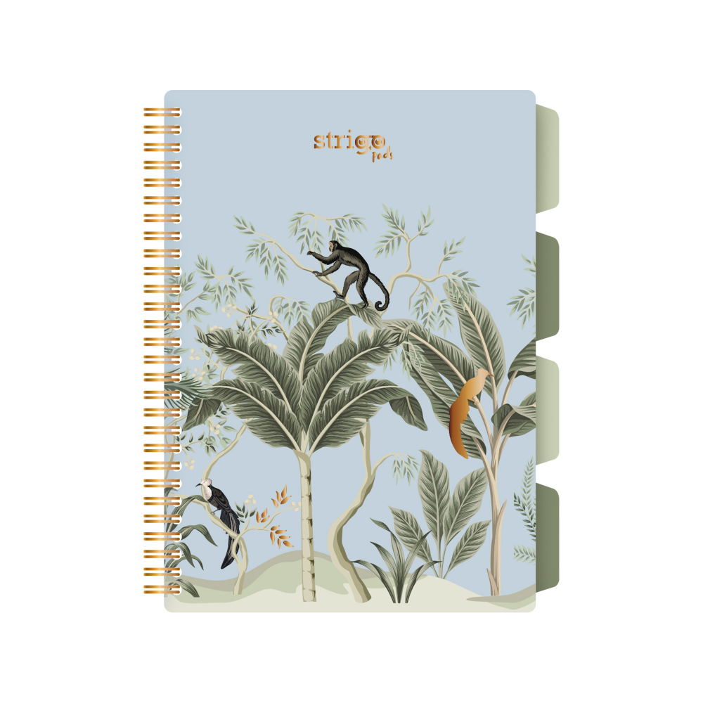Caiet cu Spirala si Separatoare Strigo Pads Project Book Africa B5, Matematica, Albastru Deschis