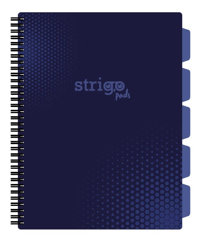 Caiet cu Spirala si Separatoare Strigo Pads Project Book Basic A4, Matematica, Albastru Inchis
