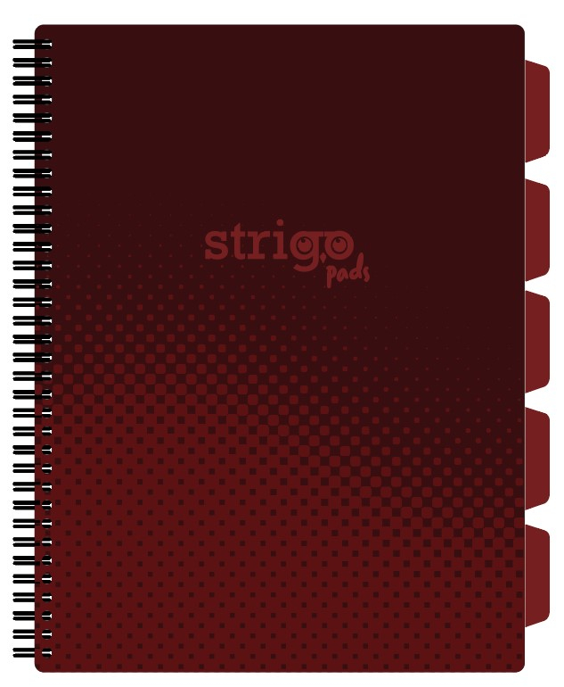 Caiet cu Spirala si Separatoare Strigo Pads Project Book Basic A4, Matematica, Maro
