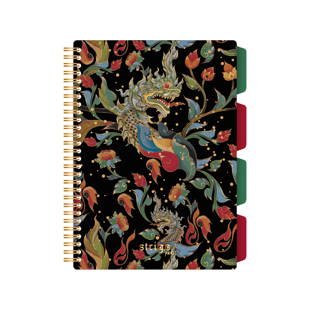 Caiet cu Spirala si Separatoare Strigo Pads Project Book DRAGON B5, Matematica, Culori Mixte