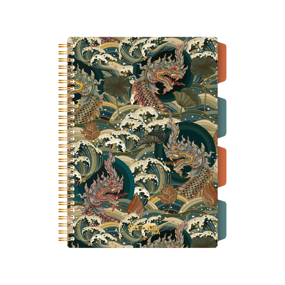 Caiet cu Spirala si Separatoare Strigo Pads Project Book DRAGON B5, Matematica, Coperti Mixt Culoare