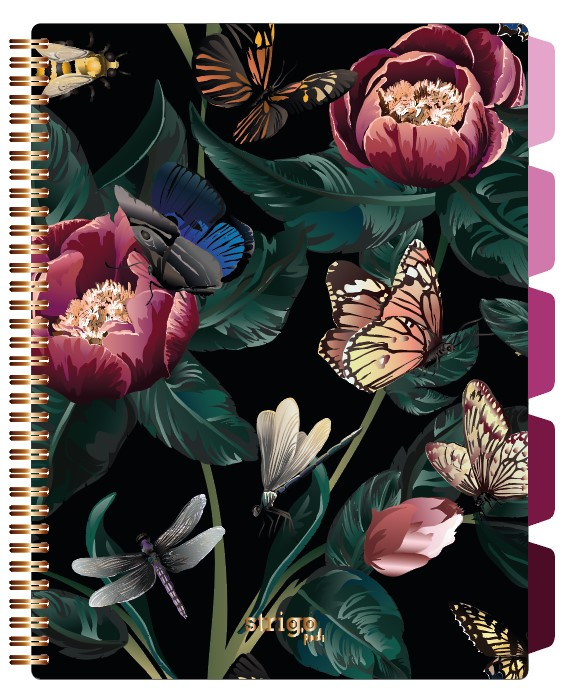 Caiet cu Spirala si Separatoare Strigo Pads Project Book Flori A4, Matematica, Verde