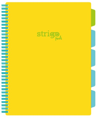 Caiet cu Spirala si Separatoare Strigo Pads Project Book Neon A4, Matematica